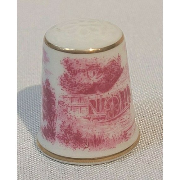 Vintage Porcelain Thimble by Kaiser West Germany Old Country Watermill - Picture 3 of 4